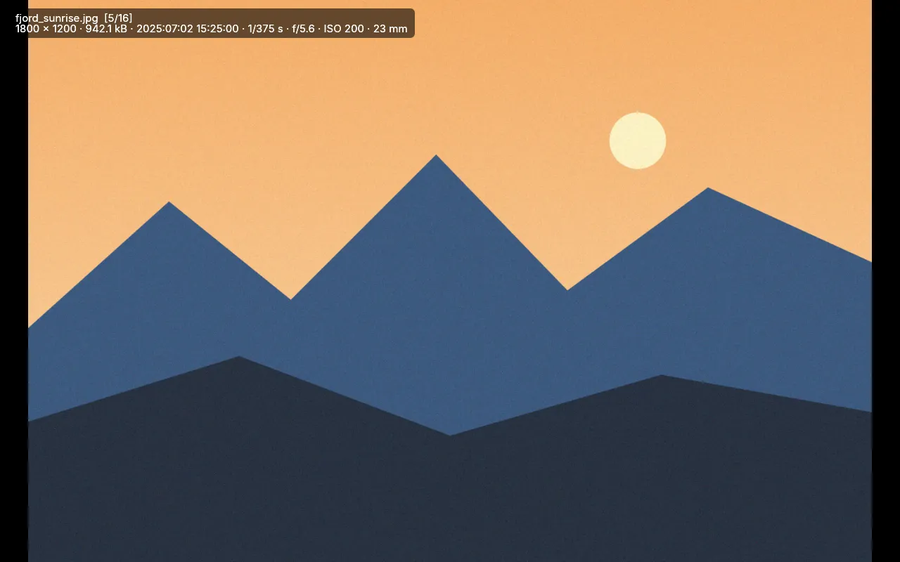 Full screen with the image info over it